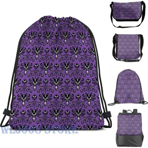 Funny graphic print shoulder Bags women Haunted Mansion Wallpaper Single shoulder backpack travel for men Gym Bag