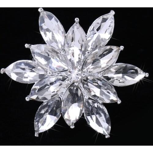 Women Lady Shiny Christmas Rhinestone Snowflakes Shape Ring Xmas Jewelry Gifts