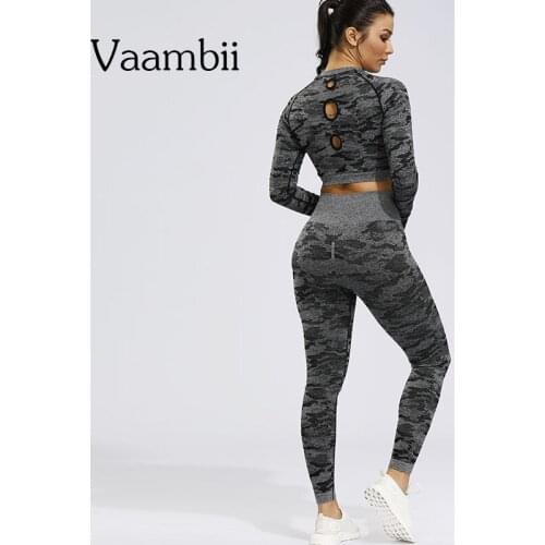 Woman Camo Workout Gym Clothes Outfits Seamless Sportswear Women Two Piece Womens Yoga Sets Leggings And Top Work Out Clothing