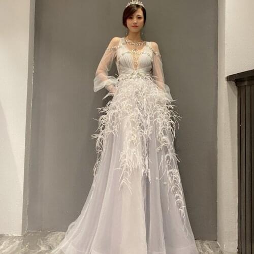 Luxury rhinestone celebrity Beaded A-line wedding evening dress 2021 New style cocktail party Formal Womens dress