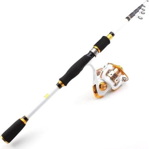 Telescopic fishing rod 1.8M -2.7M Travel fishing Tackle Lure carbon Travel and Spinning Reels Multifunction Fishing Tackle set
