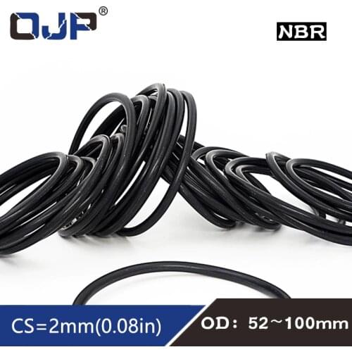 10PC/lot Rubber Ring NBR Sealing O Ring OD52/54/55/56/60/62/65/70/75/80/85/90/92/95/100*2mm O-Ring Seal Gasket Oil Ring Washer