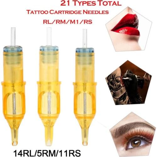 Hot Sale 10pcs Disposable Semi-Permanent Makeup Tattoo Cartridge Needle RL/RM/RS Tattoo Gun Supplies 5RM/11RS/14RL