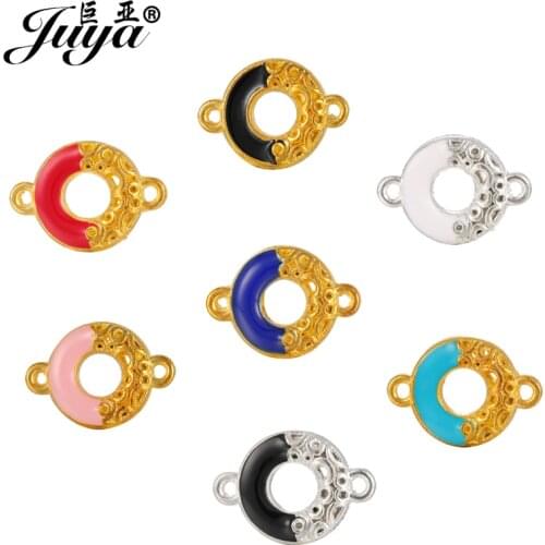 15PCS Enamel Bracelets Connectors Charms For Jewelry Making Supplies DIY Handmade Needlework Embroidery Accessories Components
