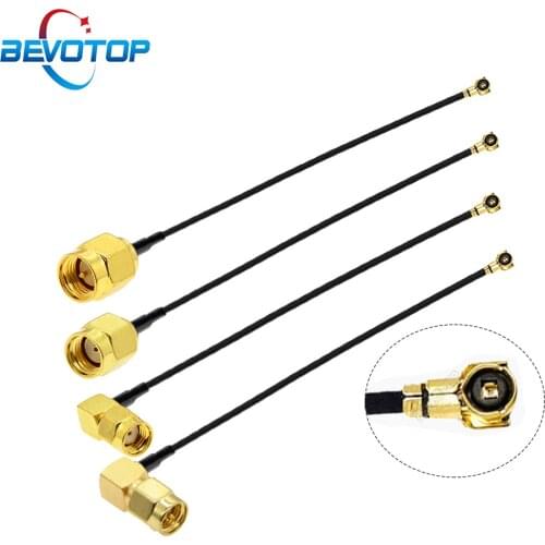 2PCS/lot IPEX4 to SMA Pigtail RP-SMA/ SMA Male to U.fl IPEX4 MHF4 Female Jack WIFI Antenna Extension Jumper RF1.13 Cable Adapter