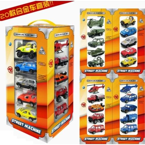 20 / set of alloy car models, fire engines, military model car, Model car toys. Transport model Childrens toy cars