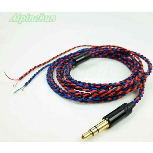 3.5mm 3-Pole Jack Plug Soft DIY OCC Wire Core TPE Braided Earphone Cable Repair for Headphone