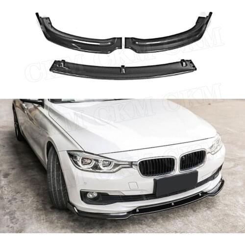 3 PCS/Set ABS Black Front Lip Spoiler for BMW 3 Series F30 F35 Standard Bumper 2012-2018 Carbon Look Head Bumper Chin Guard