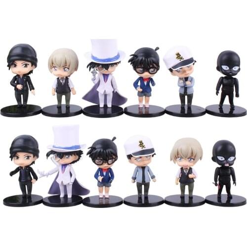 6/lot A&B Q version style Design Anime detective conan Handmade toy decorations model ornaments Action Figure toy gift