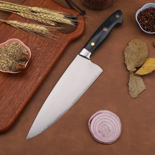 8 Lnch VG10 Steel Blade Stable Cured Wooden Handle Kitchen Multi-Function Cutting Cooking EDC Tool Knife
