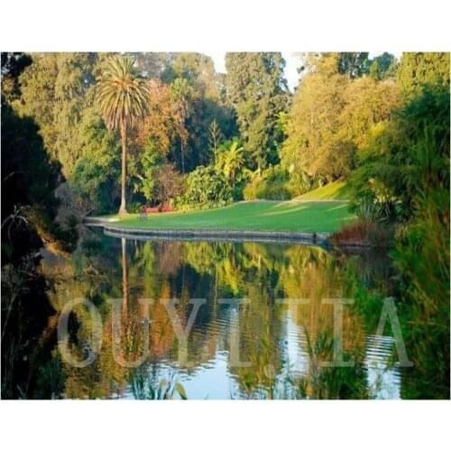 5d DIY Diamond Painting Landscape Tree Full Square Round Rhinestone Embroidery Cross Stitch Craft Tool Set A4 A5 Light