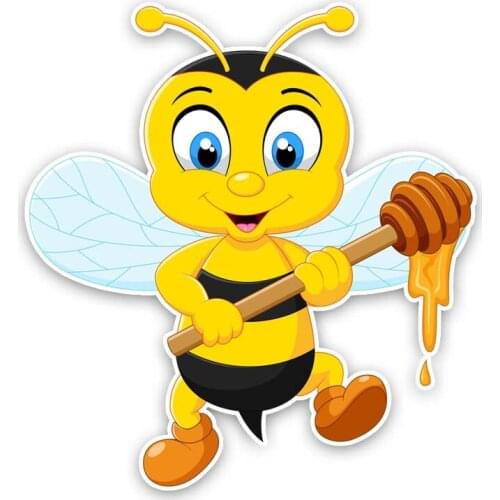 Bees Are Making Honey PVC Cartoon Decal Car Sticker Car Decoration Waterproof Vinyl Decal 13.9CM*15CM