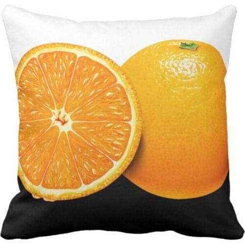 Orange Slice Black and White Throw Pillow case