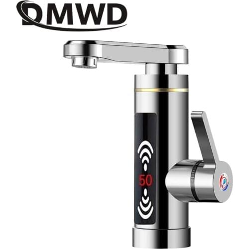DMWD Hot LED Display Water Rapid Heating Faucet Electric Instant Kitchen Tankless Water Heater Tap Temperature Display 3300W EU