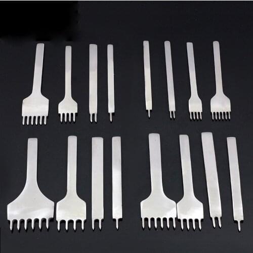 Handmade Leather Tool 1 Pcs Hole Punches 3/4/5/6mm 1/2/4/6 Prong Leather Craft Tools Home Sewing Punching Lacing Stitching Punch