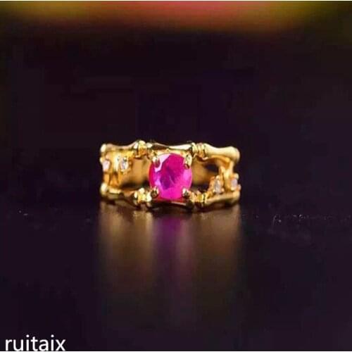 KJJEAXCMY fine jewelry 925 sterling silver encrusted with natural ruby lady cobra ring jewelry simple and small new jewelry