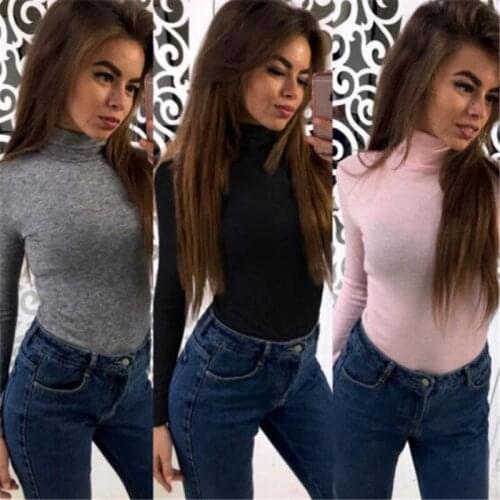 Classical Women Basic Shirts Fashion Women Turtleneck Long Sleeve Shirt Casual Blouse And Tops Fashion Spring Lady Basic Blouses