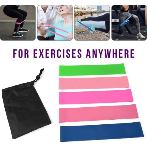 5 PCS Sports Exercise Resistance Bands Set Elastic Fitness Band for Yoga Home Gym Training Yoga Accessories Hammock