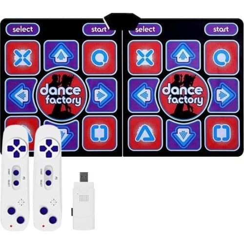 Double User Dance Mats Non-Slip Dancers Step Pads Sense Game Yoga Game Blanket Fitness With 2 Remote Controls Handle Dance Mat
