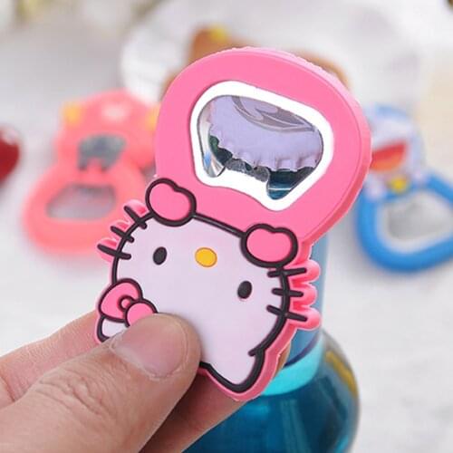 Creative Multifunction Beer Openers Cartoon Slicone Stainless Steel Bottle Corkscrew Cute Animal Fridge Magnet Kitchen Tools