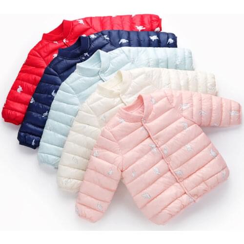 New Childrens Jacket for Boys and Girl Autumn and Winter Baby Kids Cotton Jacket Solid Color Warm Coats 0-5 Years