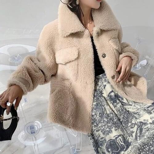 Real Fur Sheep Shearing Winter Coat Korean 100% Wool Jacket Women Clothes 2020 Manteau Femme 111 YY1180