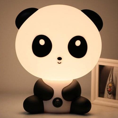 Baby Bedroom Lamps Night Light Cartoon Pets Panda PVC Plastic Sleep Led Kid Lamp Bulb Nightlight For Children EU/ US Plug