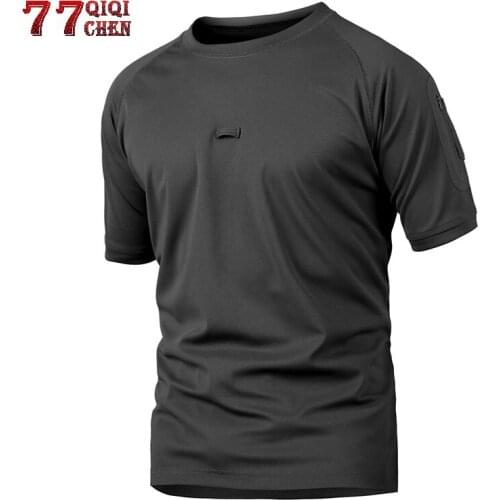 QIQICHEN 2020 Summer Tactical Camouflage T Shirt Men Quick Dry Breathable T-Shirt Casual Breathable Camo O Neck Outdoor T Shirt