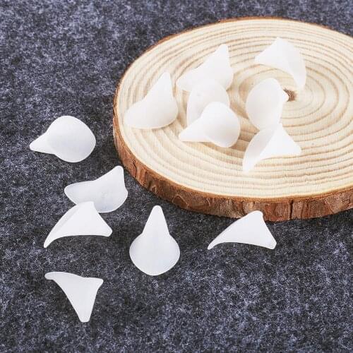 Jewelry Beads Frosted Acrylic Calla Lily Flower Beads 20pcs White for Chunky Necklace Jewelry Findings Components 25x15x19.5mm