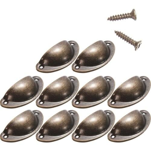 Retro Metal Kitchen Drawer Cabinet Door Handle Furniture Pulls Knobs Hardware Cupboard Antique Iron Shell Pull Handles