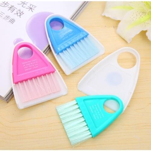 Cute Mini Desktop Sweep Cleaning Brush High Elasticity Wire Brush Mini Desktop Sweep Cleaning Brush Dustpan Set Color Random