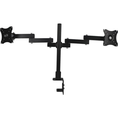 Desktop Dual LCD Monitor Stand Arm Adjustable Display Stand Holder TV Bracket for Two 14"-24" LCD Monitor Max Loading 8KG