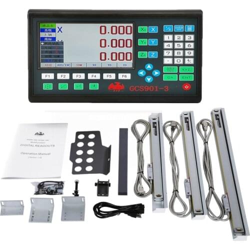 NEW 3 Axis LCD Dro Set Digital Readout System Display and 3 PCS 5U Linear Optical Ruler Dimension 50-1000 for Lathe Mill Machine