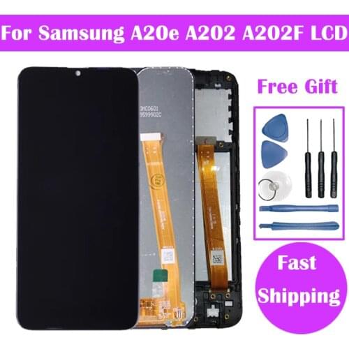 Original For Samsung Galaxy A20e LCD Display Touch Screen Digitizer Assembly A202 A202F Replace For SAMSUNG A20e LCD Screen