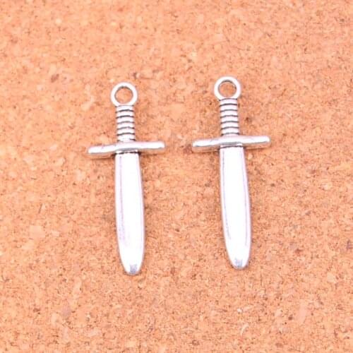 75Pcs dagger Charms Pendant For DIY Necklace Bracelet Jewelry Making DIY Handmade 30*12*4mm