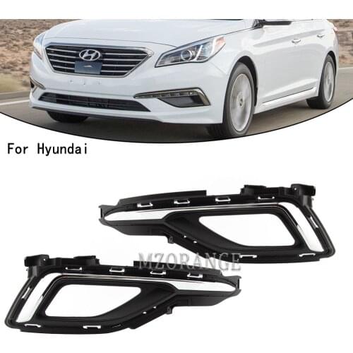 Fog Light Cover For Hyundai Sonata 9 2015 2016 2017 Fog Lamp Shell Vent Car Front Bumper Grille Driving Lamp Cover