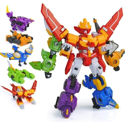 Assembled Megazord Robots Dinozords Transformation Action Figure Toys Deformation Robot Boy Children Gifts