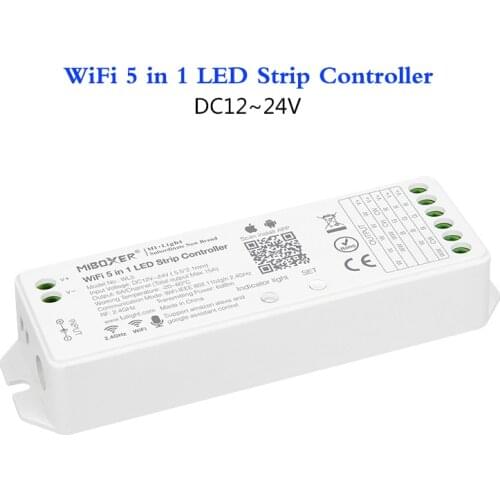 WL5 (YL5 upgrade version)WiFi 5 IN 1 Led Light with Controller DC12V 24V 2.4G Dimmer for Single Color,CCT,RGBW,RGB CCT led Strip