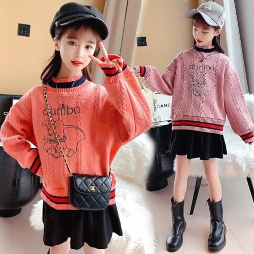 Girls Sweater Kids Coat Outwear 2021 Hot Sale Plus Velvet Thicken Warm Winter Autumn Knitting Tops Fleece Childrens Clothing