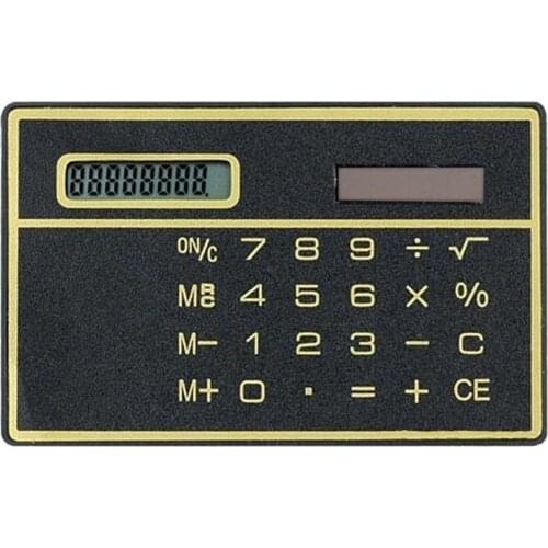 1pcs Mini Slim Credit Card 8 Digit Ultra Calculator Solar Power Pocket Novelty Small Travel Compact Newest for Business School