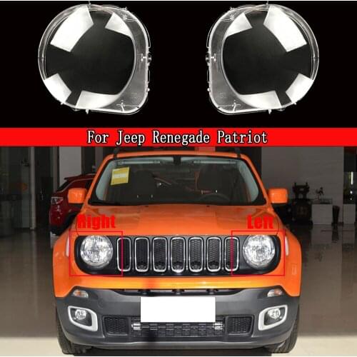 Front Car Protective Headlight Glass Lens Cover Shade Shell Auto Transparent Light Housing Lamp For Jeep Renegade Patriot