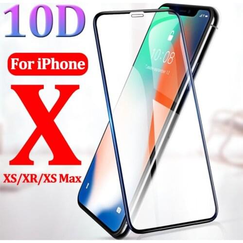 10D Full cover tempered glass on the for iphone x screen protector film ophone APhone Aifon xs xr xsmax r s max protective glas