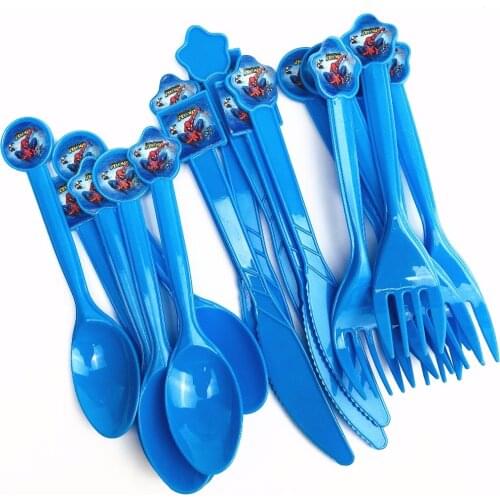 10pc/set Spiderman Party Supplies Disposable Knives Forks Spoons kids Favor Fiestas Infantiles Decoracion Knives Forks Spoons