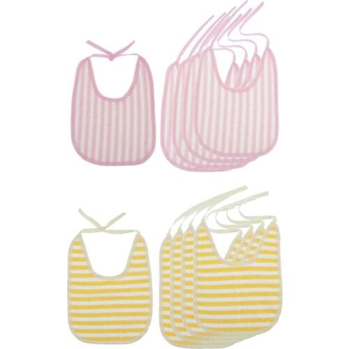 Lots 10 Adult Kids Bibs Mealtime Clothing Protector Dinner Feeding Saliva Towel