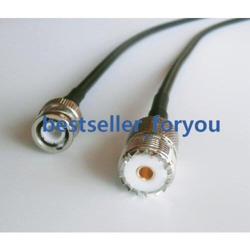 20inch BNC Q9 Male Plug To UHF SO-239 Female RF Jumper Pigtail Cable RG58 50cm