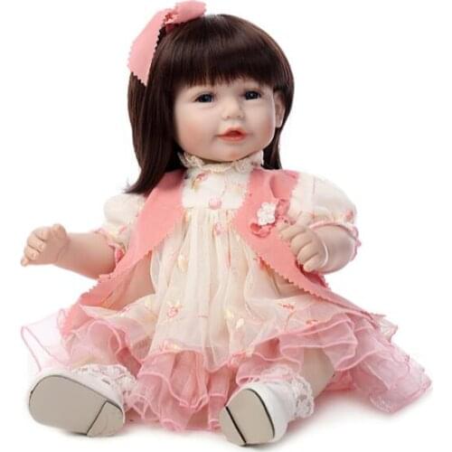 22 inch reborn vinyl dolls BeBe Reborn Doll PP Cotton Body Basket Pillow Blankets Outfit Full silicone Reborn Babies Doll
