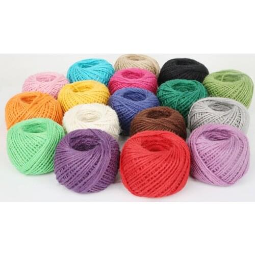 50Meter 2mm Natural Jute Twine Twisted Rope String Cord Tags Gift Wrap Rustic Wedding Decoration Christmas Party Supplies