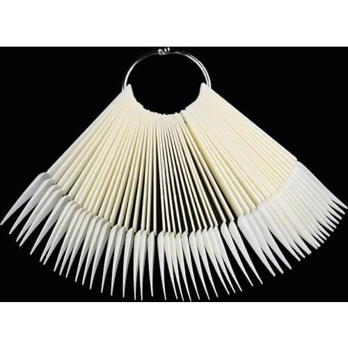 50Pcs False Nail Tips Color Palette Card Stiletto Nail Swatches Sticks Nail Art Polish Showing Display Practice Board Tool