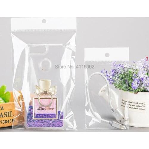 5000Pcs/Lot 10X15+2cm Clear Self Adhesive Seal Plastic Bags OPP Poly Bags Retail Packaging Event Bag With Hang Hole