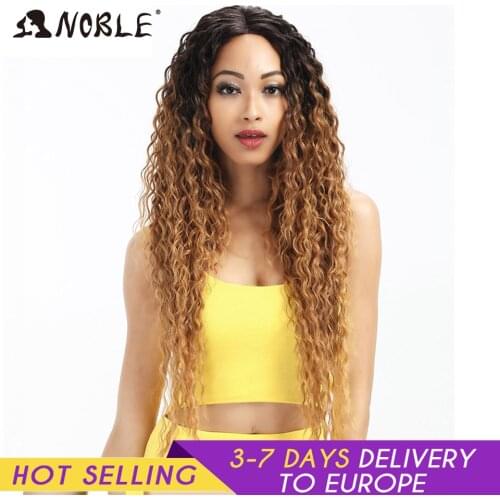 Noble Hair Synthetic Lace Front Wig Long Wavy Hair 30 Inch Blonde Wigs For Black Women Ombre Hair Synthetic Lace Front Wig